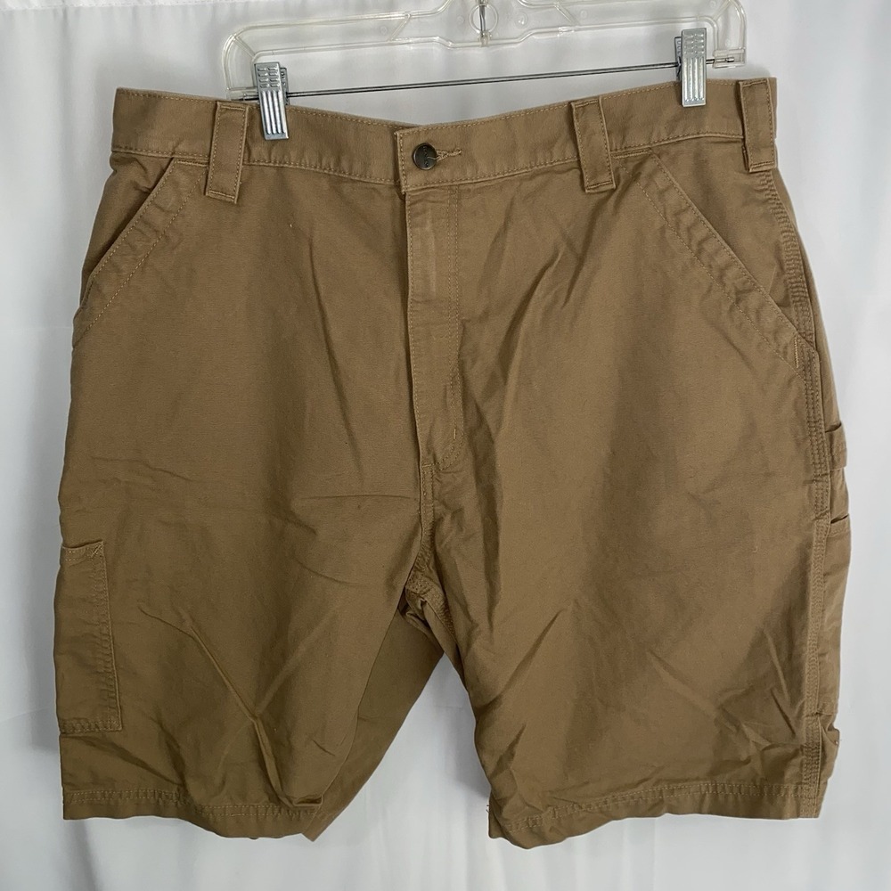 Carhartt‎ Mens khaki Cotton Canvas Cargo Shorts Original Fit Button Pockets 40